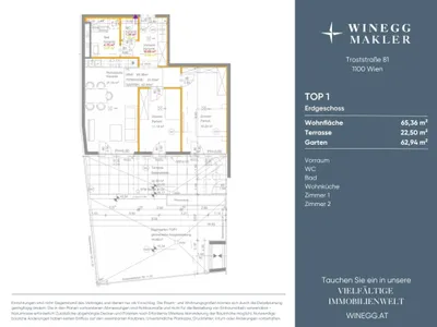 3-Zimmer-Wohnung mieten in Wien – 65,36 m², € 1.646 – Bild 4 von 4