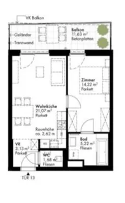 2-Zimmer-Wohnung mieten in Wien – 46 m², € 1.100 – Bild 16 von 43