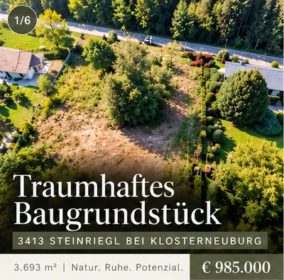 Grundstück kaufen in Tulln – 3 700 m², € 985.000 – Bild 1 von 6
