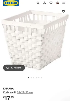 Ikea KNARRA Korb, 2 Stück, weiß, 38x29x30 cm Aufbewahrungskorb Box Aufbewahrung Abholung bis 1.09.26 NP. Pro Stück: ca.18€, € 9,- (1120 Wien)