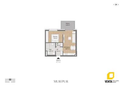 2-Zimmer-Wohnung kaufen in Graz – 41,11 m², € 209.373 – Bild 3 von 5