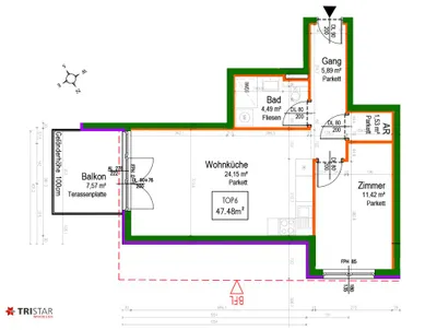 2-Zimmer-Wohnung kaufen in Wien – 47,5 m², € 299.000 – Bild 28 von 29