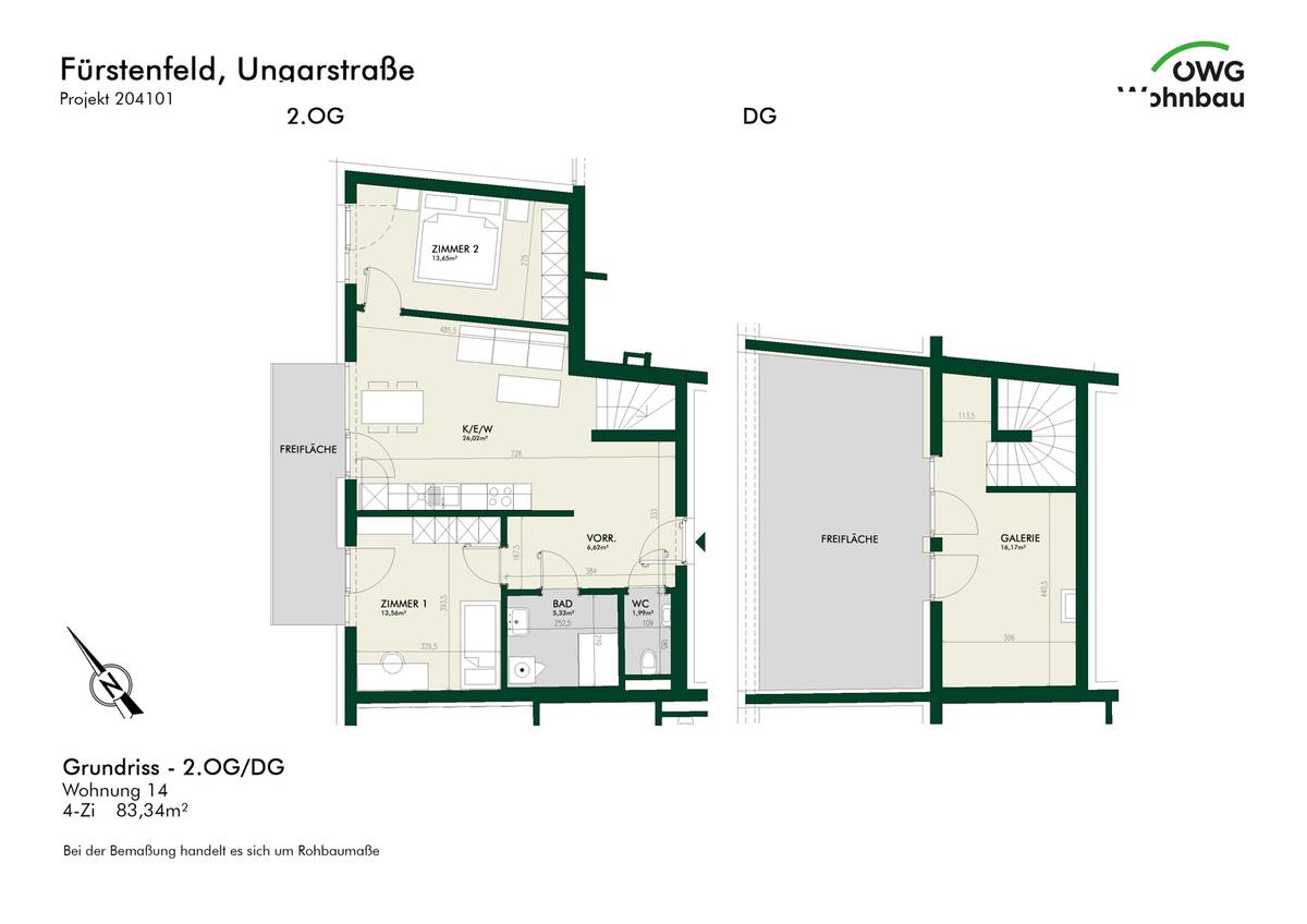 PROVISIONSFREI - Tolle 4-Zimmer-Dachgeschosswohnung mit Balkon & Loggia - Eigentum - 4 Zimmer - Ansicht 2