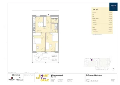 2-Zimmer-Wohnung mieten in Graz – 49 m², € 858 – Bild 18 von 18