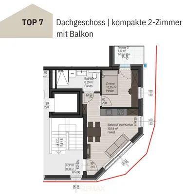 2-Zimmer-Wohnung kaufen in Urfahr-Umgebung – 36,98 m², € 219.000 – Bild 8 von 11