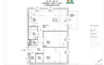 3-Zimmer-Wohnung mieten in Wiener Neustadt – 84,08 m², € 802