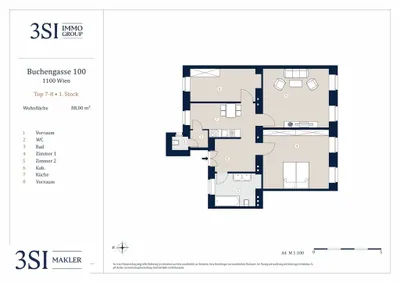 3-Zimmer-Wohnung kaufen in Wien – 88 m², € 320.000 – Bild 3 von 5