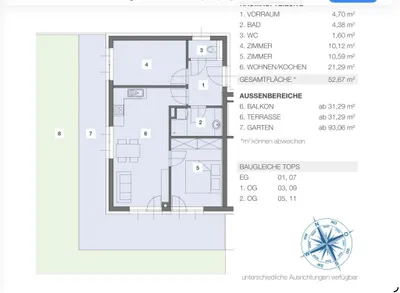 3-Zimmer-Wohnung kaufen in Klagenfurt – 52,69 m², € 282.000 – Bild 3 von 18