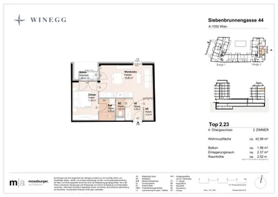 2-Zimmer-Wohnung kaufen in Wien – 42,9 m², € 315.900 – Bild 8 von 8