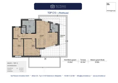 3-Zimmer-Wohnung mieten in Braunau am Inn – 91,83 m², € 1.496 – Bild 9 von 9