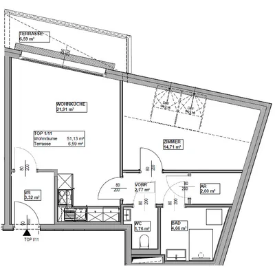 2-Zimmer-Wohnung mieten in Wien – 50,48 m², € 990 – Bild 2 von 14