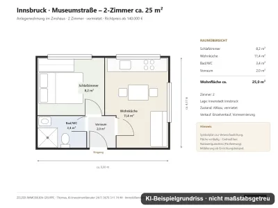 2-Zimmer-Wohnung kaufen in Innsbruck – 25 m², € 140.000 – Bild 3 von 3