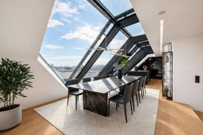 LUXUS-DACHGESCHOSS | 4 Zimmer | ca. 204m² gew. NFL | 360° Blick | 50 m² Terrassen | 2 Garagen | Rochusmarkt | Wiener Prater