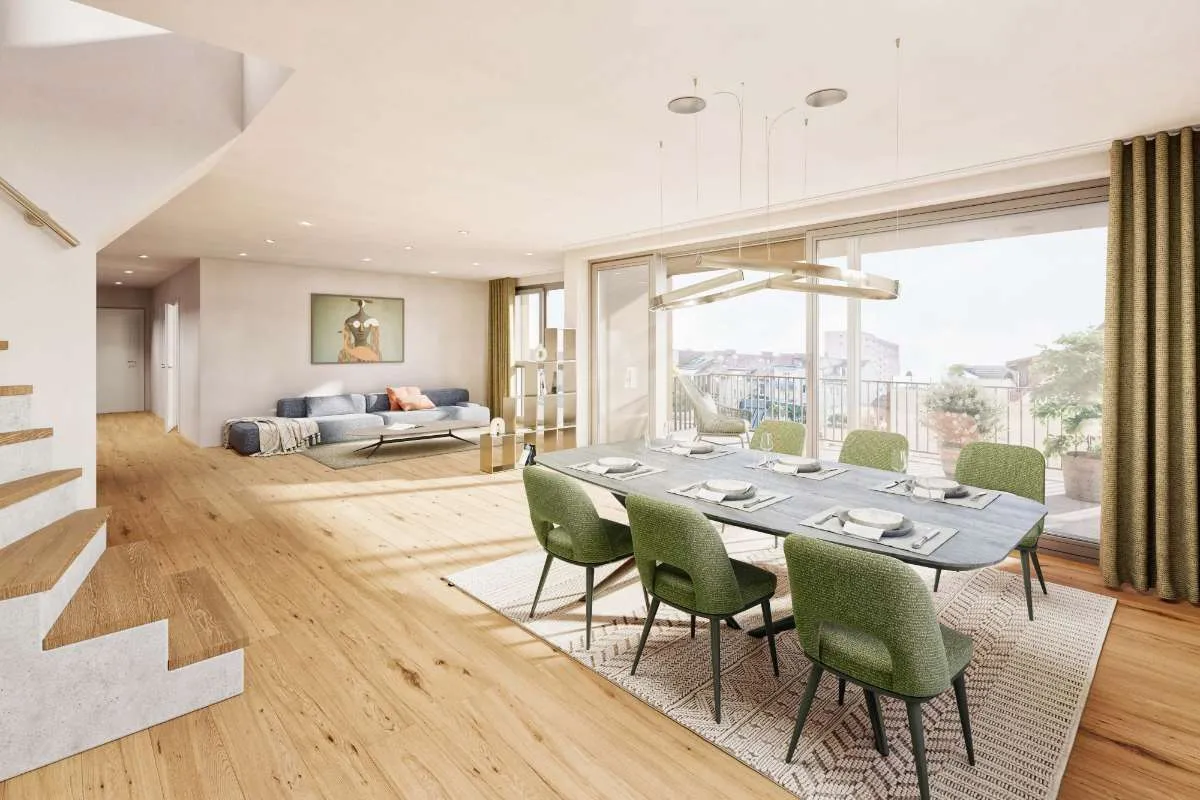 Vertriebsstart! Baubeginn 2.12.2025! 3 Zi. Dachgeschosswohnung mit 110 m² , 14,30 m² Balkon und 70 m² Dachterrasse u. Gründach! Dietrichsteinplatz 10a, 8010 Graz! - Ansicht 3