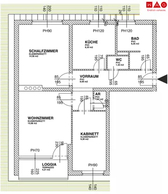 3-Zimmer-Wohnung mieten in Linz – 69,5 m², € 776 – Bild 3 von 3