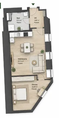 2-Zimmer-Wohnung kaufen in Wien – 56,84 m², € 249.000 – Bild 2 von 9