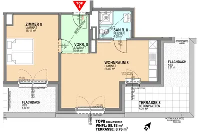 2-Zimmer-Wohnung mieten in Wiener Neustadt – 54,99 m², € 1.064 – Bild 13 von 19