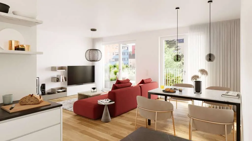 Zur Vermietung oder Eigennutzung - perfekt aufgeteilte 2-Zimmer-Neubauwohnung mit hofseitiger Loggia - Ansicht 3