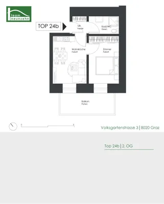 2-Zimmer-Wohnung mieten in Graz – 36 m², € 519 – Bild 12 von 12