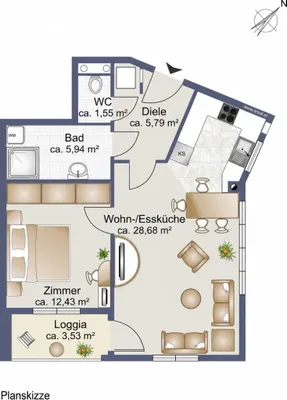 2-Zimmer-Wohnung kaufen in Krems an der Donau – 54 m², € 199.000 – Bild 13 von 14