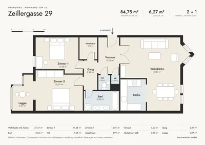 3-Zimmer-Wohnung mieten in Wien – 84,75 m², € 1.550 – Bild 13 von 13