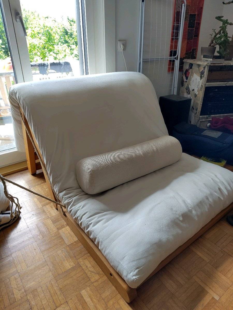 Grüne Erde Castaneda Set 1x 140x200 + 1x 100x200 mit Original Futons und Hocker