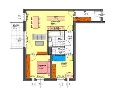3-Zimmer-Wohnung mieten in Freistadt – 73,73 m², € 850 – Bild 9 von 9