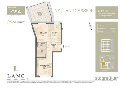 3-Zimmer-Wohnung kaufen in Linz – 58 m², € 362.000 – Bild 8 von 8