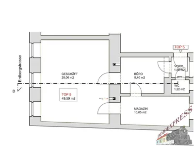 2-Zimmer-Gewerbeimmobilie mieten in Wien – 50 m², € 990 – Bild 2 von 7