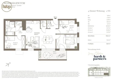 4-Zimmer-Wohnung kaufen in Wien – 76,94 m², € 485.500 – Bild 9 von 9