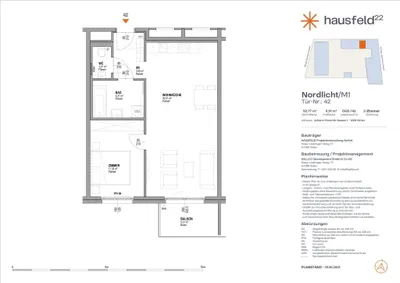 Unbefristete Neubau-Mietwohnung im Oberen Hausfeld Top 2.42 | Termin online buchen: www.hausfeld22.at/nordlicht – Bild 2