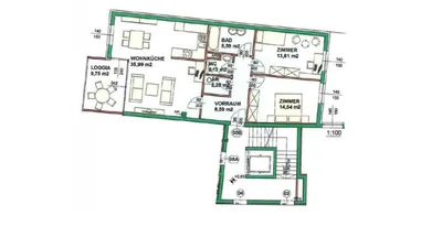 3-Zimmer-Wohnung mieten in Wien – 92 m², € 1.500 – Bild 1 von 14