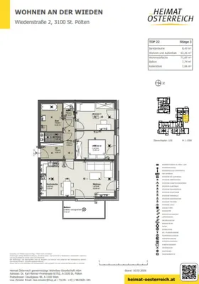 3-Zimmer-Wohnung mieten in Sankt Pölten – 71,69 m², € 906 – Bild 12 von 12