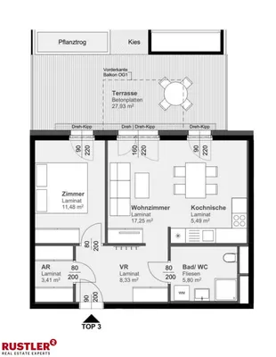 2-Zimmer-Wohnung mieten in Graz – 51,76 m², € 616 – Bild 1 von 2