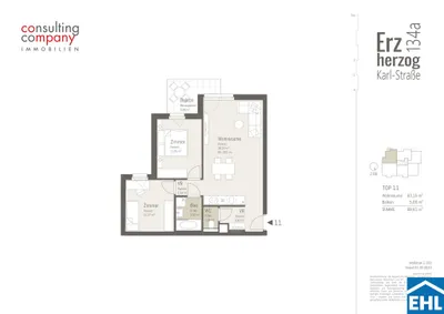 3-Zimmer-Wohnung mieten in Wien – 63,15 m², € 1.299 – Bild 14 von 14