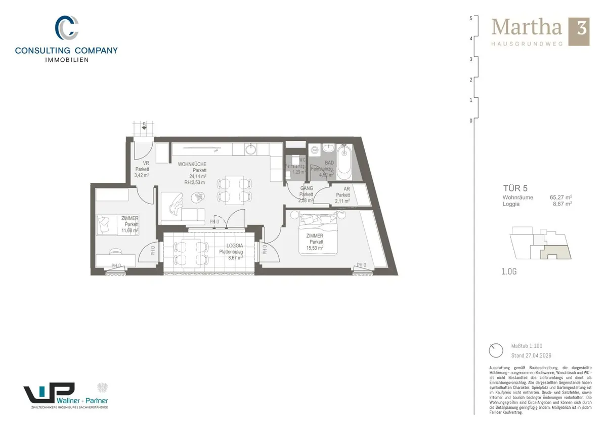 3-Zimmer-Wohnung mit Loggia - Ansicht 2