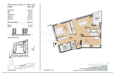 3-Zimmer-Wohnung mieten in Graz – 75,62 m², € 1.199 – Bild 2 von 14