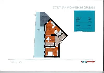 1-Zimmer-Wohnung mieten in Perg – 67 m², € 870 – Bild 2 von 3