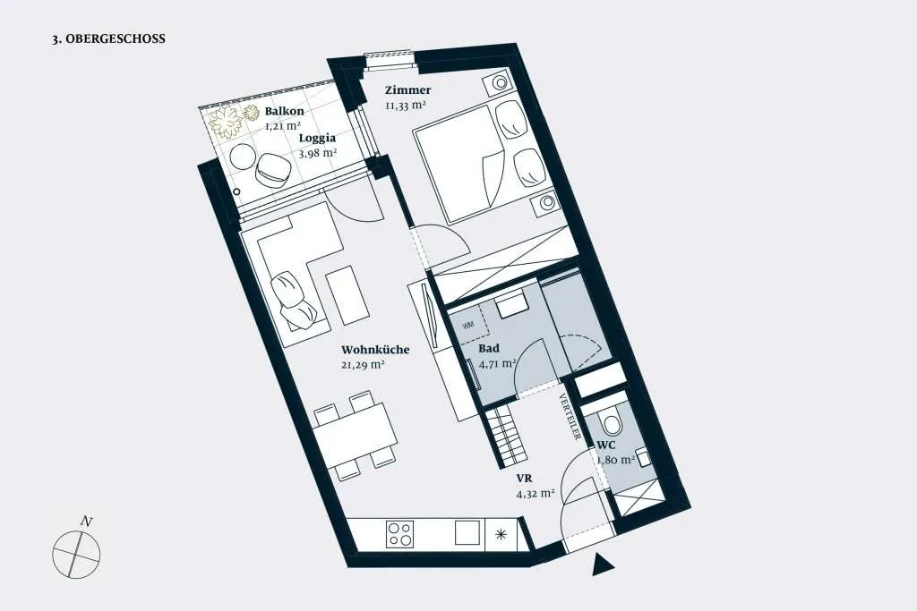 2-ZIMMER-ANLEGERWOHNUNG NÄHE MEIDLINGER MARKT - Ansicht 2