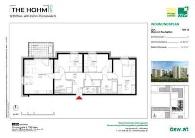 4-Zimmer-Wohnung mieten in Wien – 88,17 m², € 1.741 – Bild 2 von 5