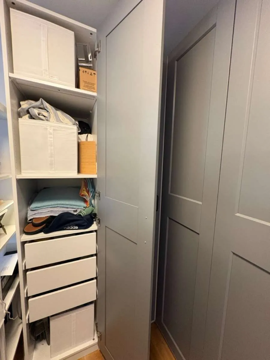 IKEA PAX Eck-Kleiderschrank - ca. 236x58x300 GRIMO grau - viele Schubladen - TOP Zustand, € 650,- (1140 Wien)