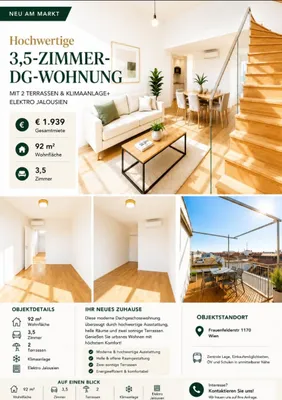 Exklusive 4-Zimmer Maisonette mit Dachterrasse, Klimaanlage & Fußbodenheizung - stilvolles Wohnen auf zwei Ebenen