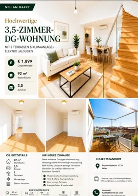 Exklusive 4-Zimmer Maisonette mit Dachterrasse, Klimaanlage & Fußbodenheizung - stilvolles Wohnen auf zwei Ebenen