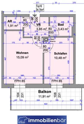 2-Zimmer-Wohnung kaufen in Linz – 34,76 m², € 175.000 – Bild 13 von 13