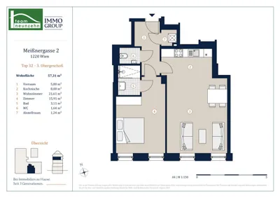 2-Zimmer-Wohnung kaufen in Wien – 57,31 m², € 349.000 – Bild 22 von 22
