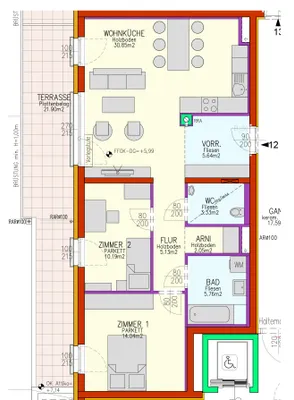 3-Zimmer-Wohnung mieten in Gänserndorf – 76,99 m², € 845 – Bild 3 von 3