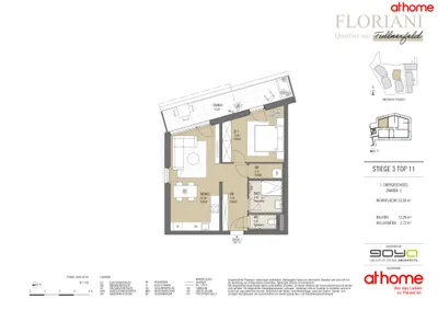 2-Zimmer-Wohnung mieten in Tulln – 55 m², € 949 – Bild 19 von 19