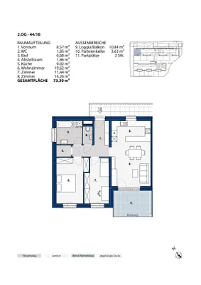 3-Zimmer-Wohnung mieten in Melk – 73,3 m², € 941 – Bild 2 von 2