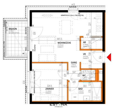 2-Zimmer-Wohnung kaufen in Wien – 50,53 m², € 304.000 – Bild 15 von 15