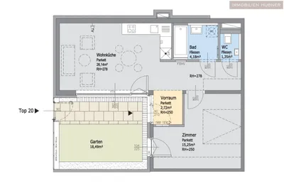2-Zimmer-Wohnung mieten in Wien – 50 m², € 993 – Bild 11 von 13